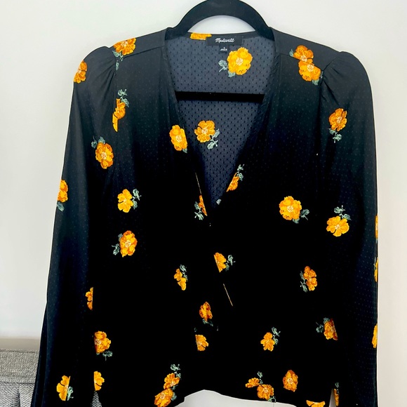 Madewell Silky Floral Wrap Top - Picture 2 of 4